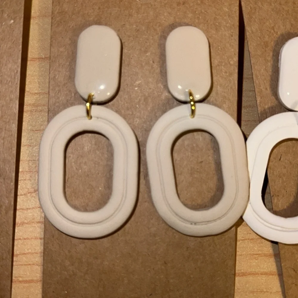 Neutral clay earrings